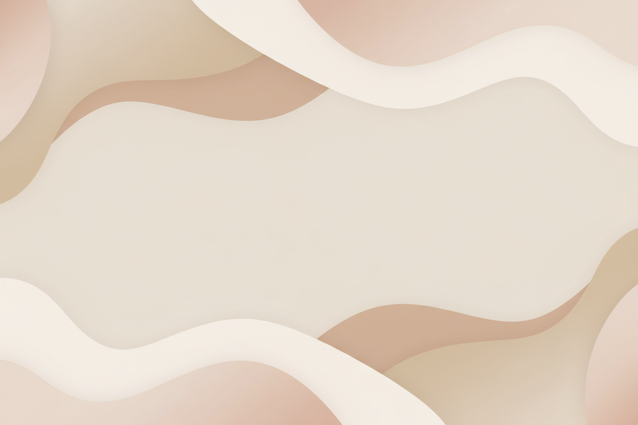 Create a simple, modern promotional banner with soft abstract shapes or gradients in beige, cream, or soft pink tones. Minimal premium design suitable for an e-commerce fashion brand. No characters. The layout should leave space for text to be added later on Shopify. No logos, no text, no watermarks.
Consistent visual style, matching tones and lighting for all slides.
